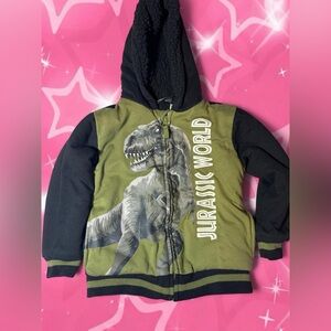 Jurassic World Olive & Black Kids Zip-Up Hoodie